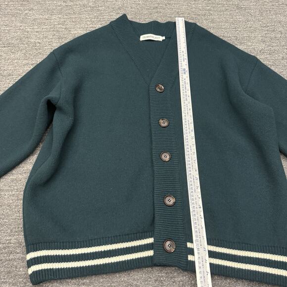 Trunk Project Cardigan Sweater Large Green Wool Jacket Oversized Varsity Classic - Picture 5 of 11
